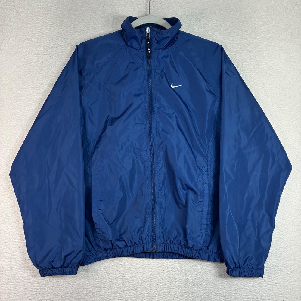 Vintage Nike Windbreaker Jacket Women S Blue Full Zip Nylon Mesh Lined 90s